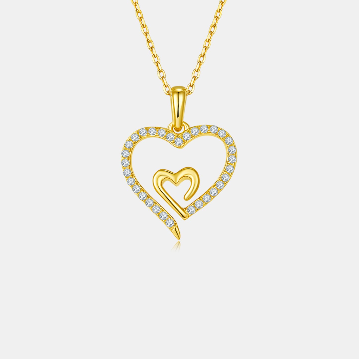 Moissanite 925 Sterling Silver Heart Pendant Necklace