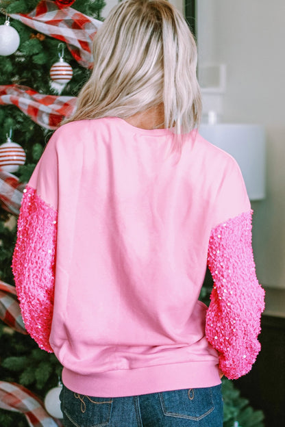 LOVE Sequin Dropped Shoulder Sweatshirt