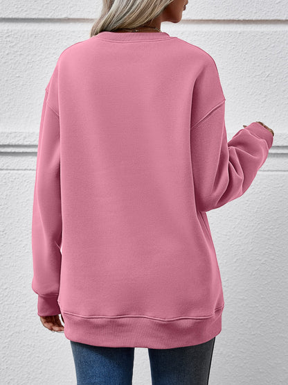 LIVE CHRISTMAS Drop Shoulder Round Neck Sweatshirt