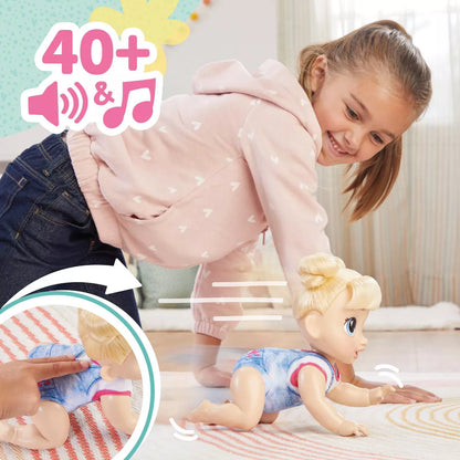 Baby Alive Crawl N Play Baby Doll Harper: Interactive Toy for Kids, Blonde Hair, Blue Eyes, Ages 3+