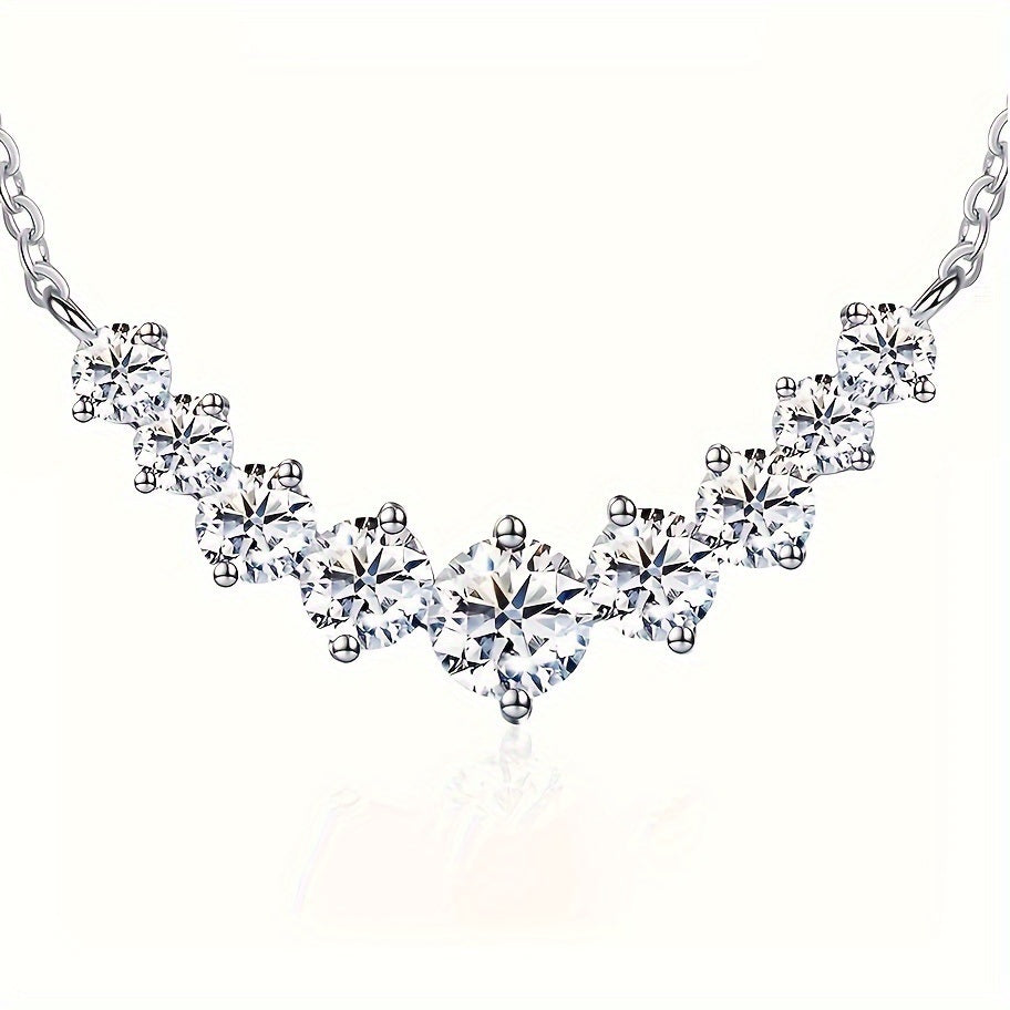 Elegant 0.5-7.6ct Moissanite Zircon Necklace, Perfect Gift for Women: Wife, Mom, Girlfriend. Ideal for Anniversary, Birthday, Wedding, Christmas, Valentine's, Mother's Day.