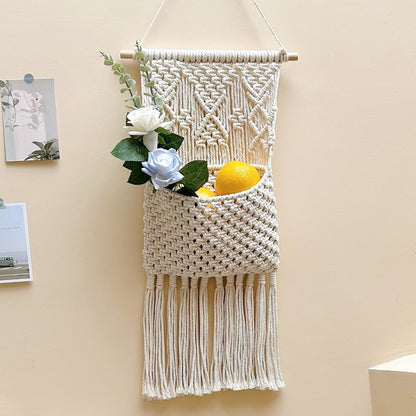 Macrame Wall Decor, Room Decor, Wall Storage, Room Storage, Home Decor,Gifts For Women, Gifts For Mom, Gifts For Grandma, Gifts For Family,Storage Bag Wall Hanging, Wall Decor