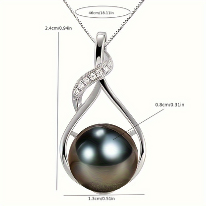 "Gifts for Women Wife-Tahitian-Black-Pearl-Necklace-Gift for  Wife Wedding Birthday Anniversary Jewelry-Mom Girlfriend Her  Mothers Day Gifts for Mom Women Valentines Day Christmas Day Gifts"