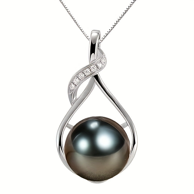 "Gifts for Women Wife-Tahitian-Black-Pearl-Necklace-Gift for  Wife Wedding Birthday Anniversary Jewelry-Mom Girlfriend Her  Mothers Day Gifts for Mom Women Valentines Day Christmas Day Gifts"