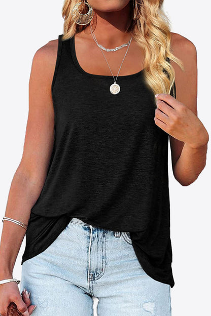 Curved Hem Square Neck Tank