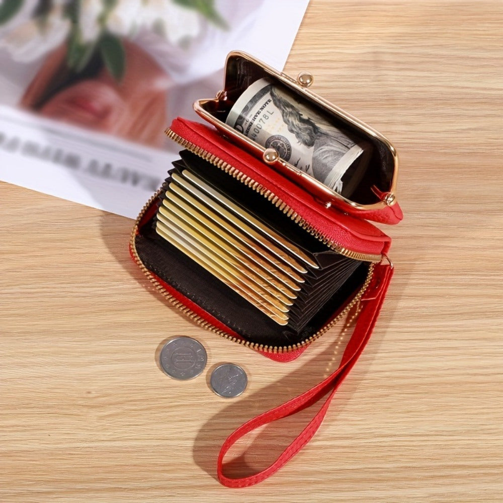 Cute change purse with coin purse card holder for women teen girls,with zipper clasp,