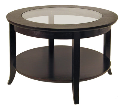 Genoa Coffee Table; Glass inset and shelf