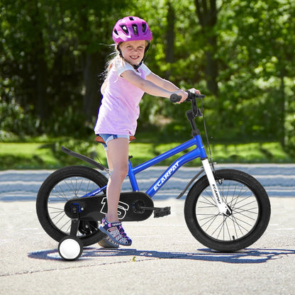 A16114 Kids Bike 16 inch for Boys & Girls with Training Wheels, Freestyle Kids' Bicycle with fender.