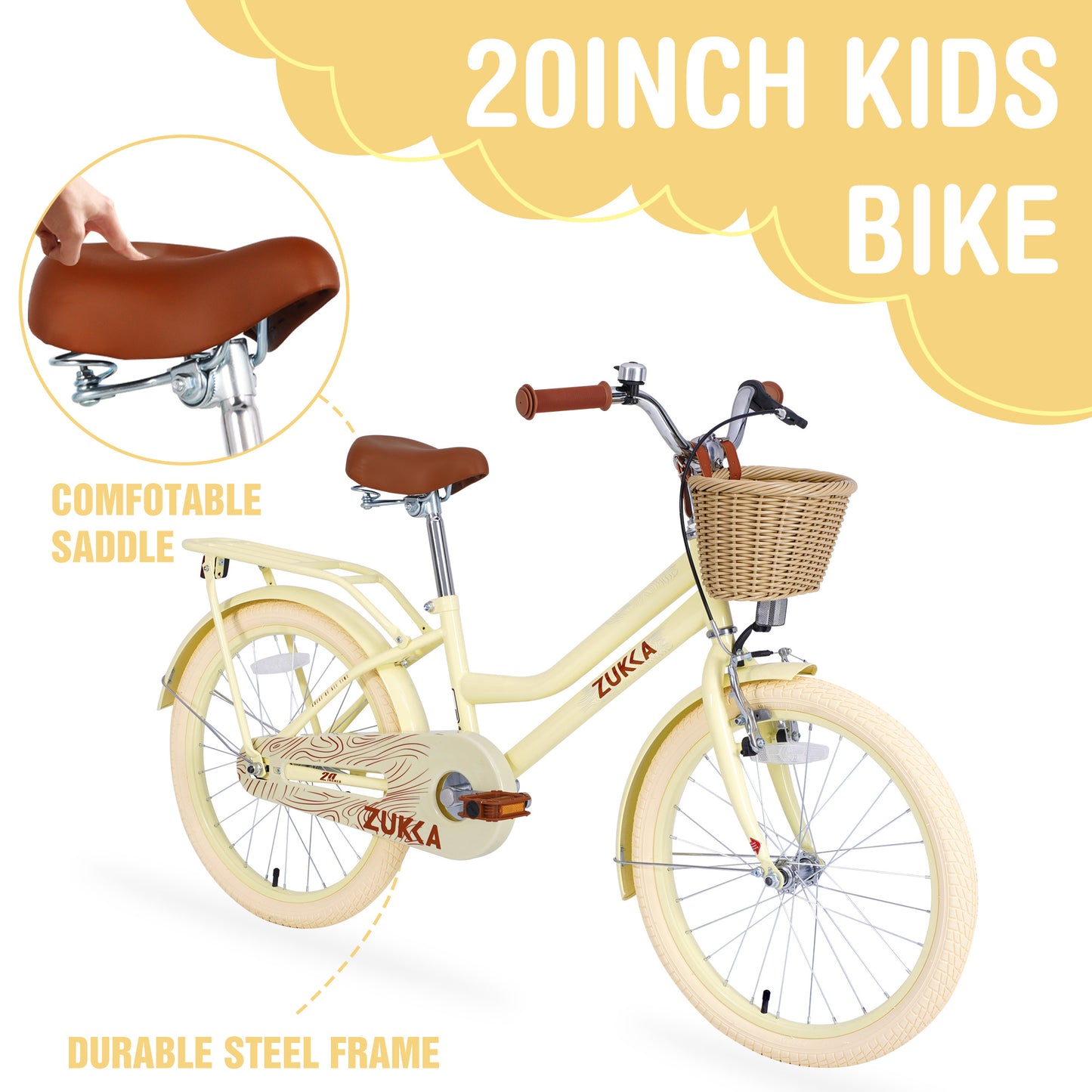 Multiple Colors,Girls Bike with Basket for 7-10 Years Old Kids,20 inch wheel ,No Training Wheels Included