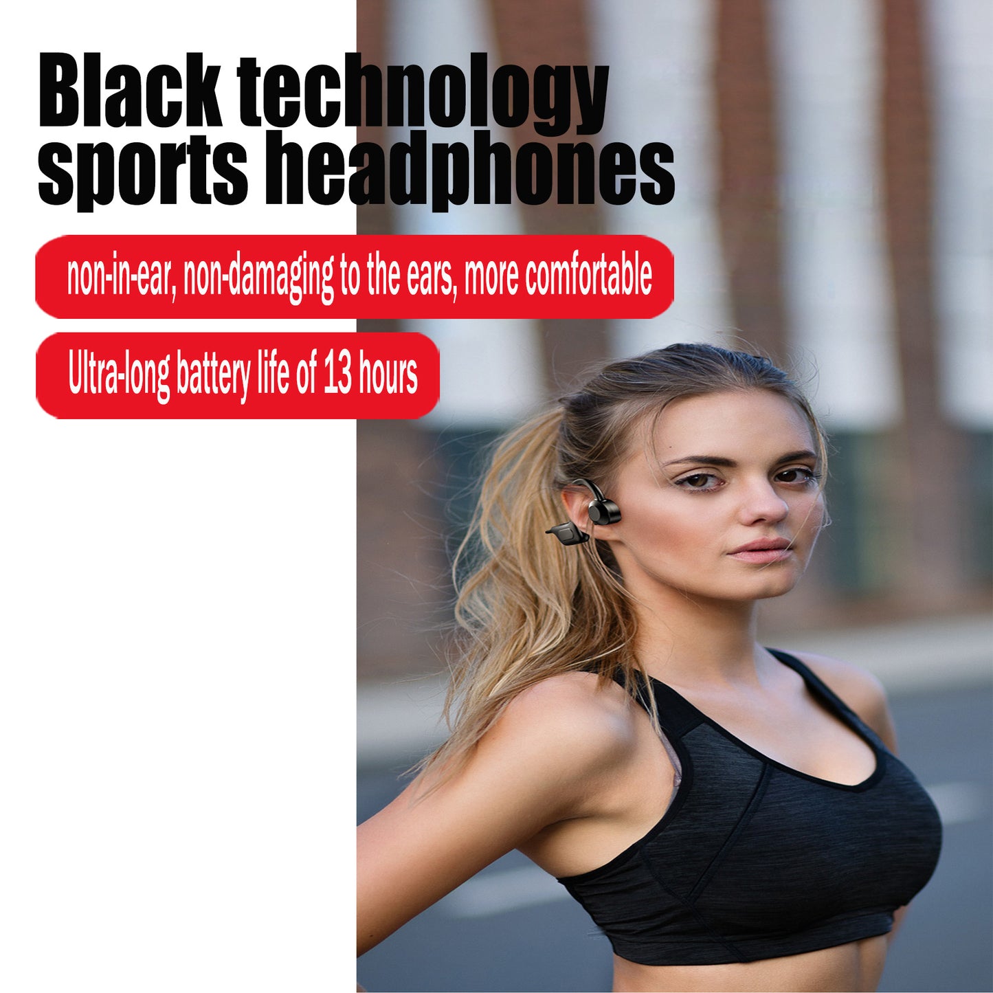 Bone Conduction Headphones Waterproof Open Ear Wireless Earbuds Bluetooth Long Playtime Sports Headset With Mic Sweatproof Premium Sound Air Conduction Earphones For Running Sports Swimming