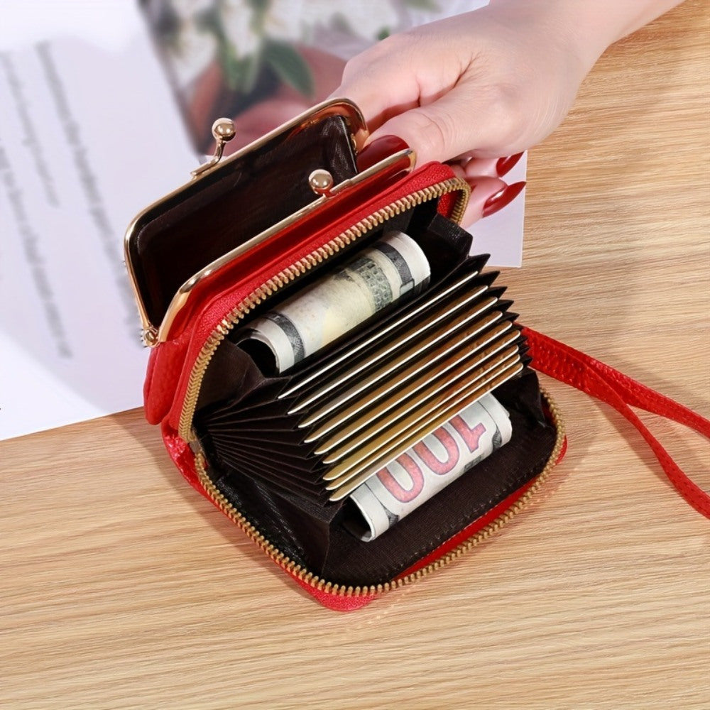 Cute change purse with coin purse card holder for women teen girls,with zipper clasp,