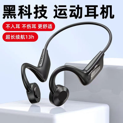 Bone Conduction Headphones Waterproof Open Ear Wireless Earbuds Bluetooth Long Playtime Sports Headset With Mic Sweatproof Premium Sound Air Conduction Earphones For Running Sports Swimming