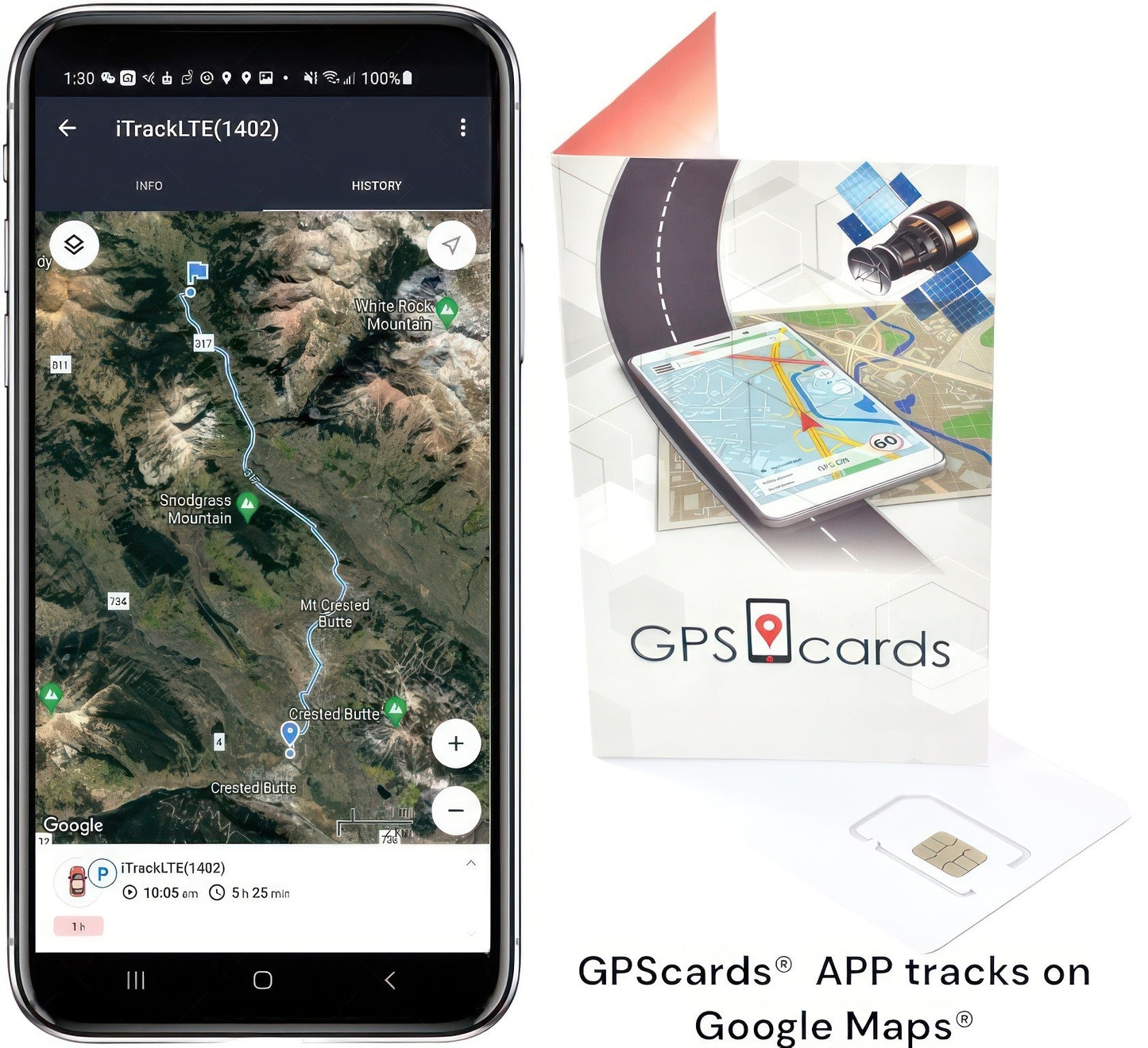 GPS.cards SIM for Megastek GVT-900 Bike GPS Tracker + Real-time GPS Tracking