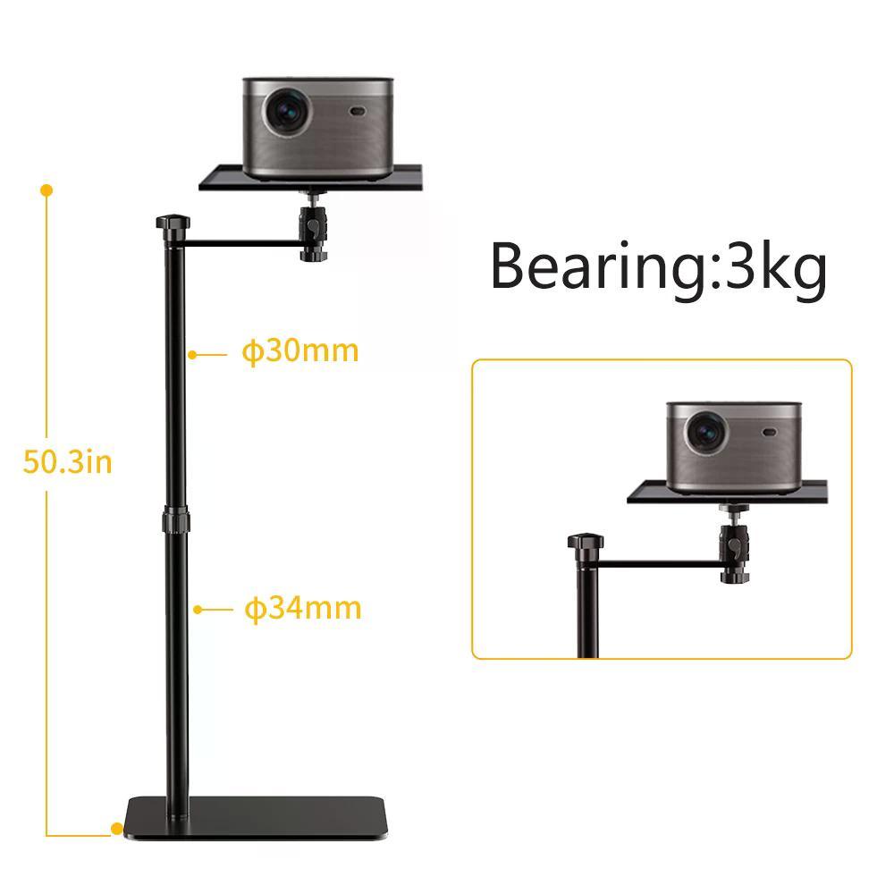 Video Projector Tripod Floor Projector Support Stand Metal Holder Adjustable 360 Rotating for Home Film Projector Bracket