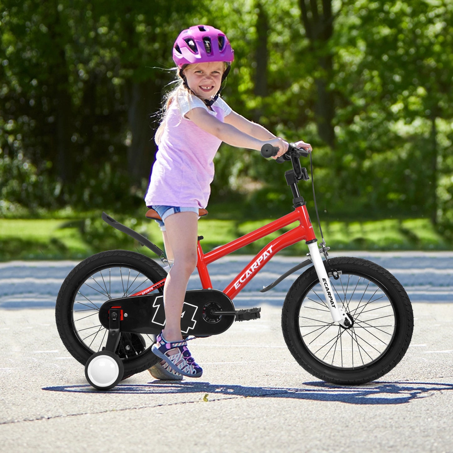 A14114 Kids Bike 14 inch for Boys & Girls with Training Wheels, Freestyle Kids' Bicycle with fender.