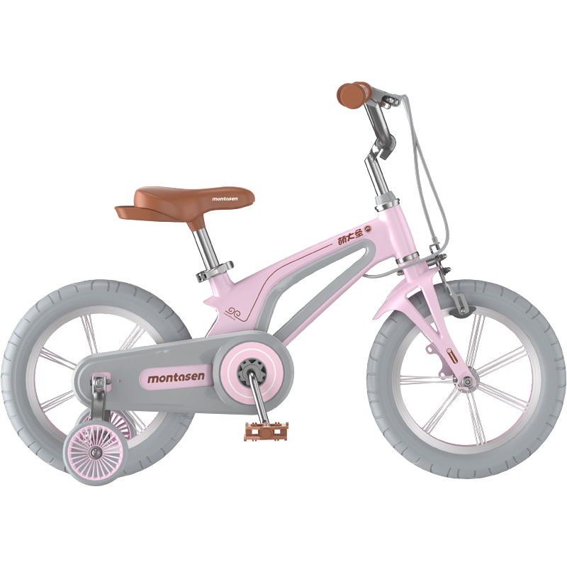 M-F800-14 inch Kids Bike for Girls and Boys, Magnesium Alloy Frame with Auxiliary Wheel, Kids Single Speed Cruiser Bike.