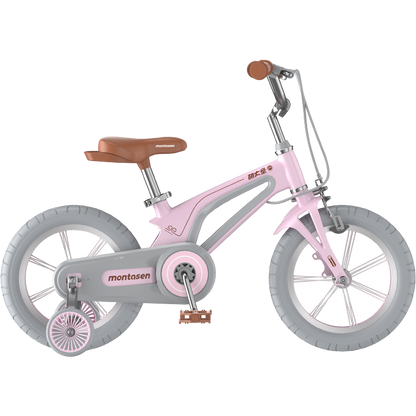 M-F800-14 inch Kids Bike for Girls and Boys, Magnesium Alloy Frame with Auxiliary Wheel, Kids Single Speed Cruiser Bike.