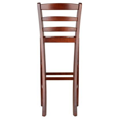 Benjamin 2-PC Ladder Back 30" Bar Stool Set Antique Walnut