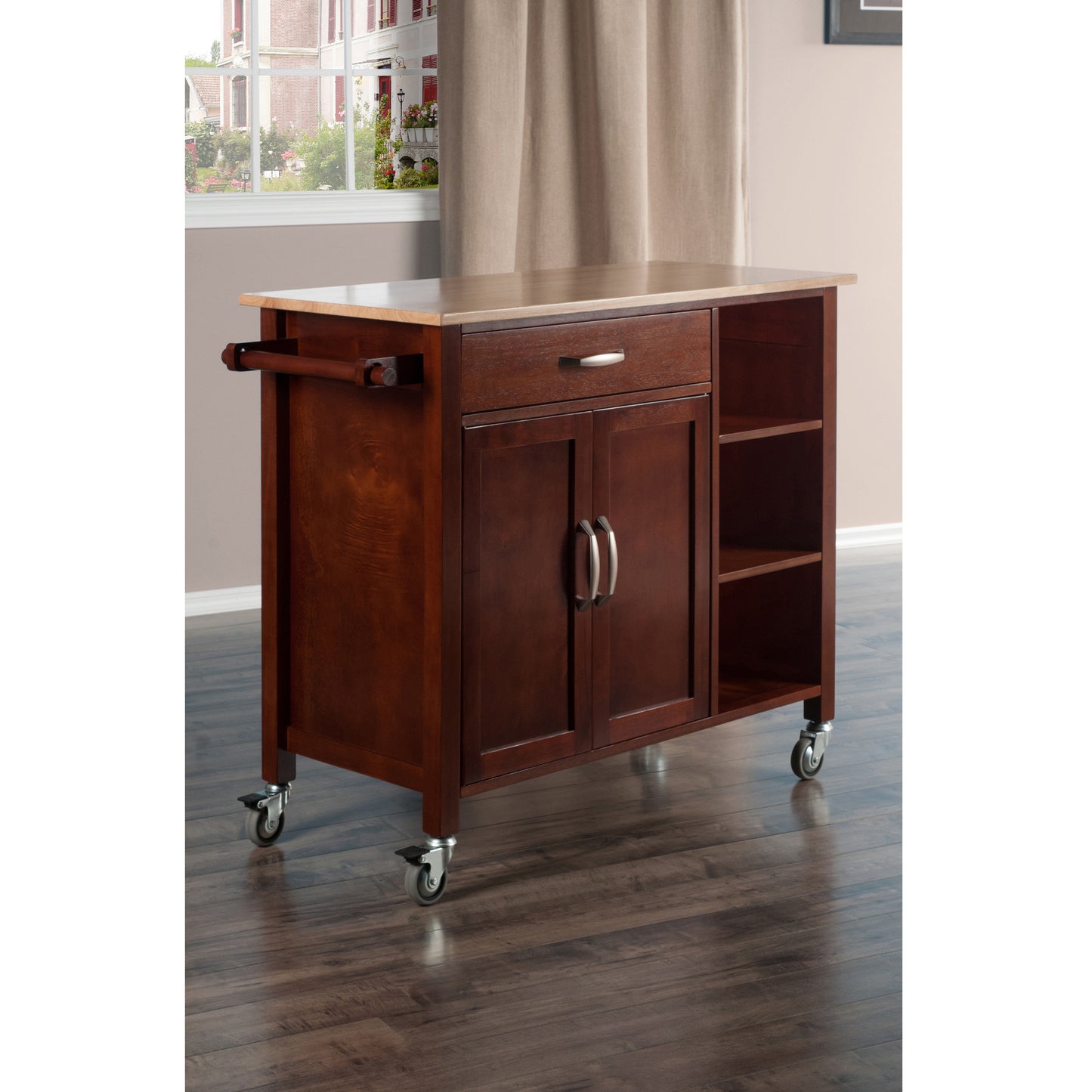 Mabel Kitchen Cart Walnut/Natural