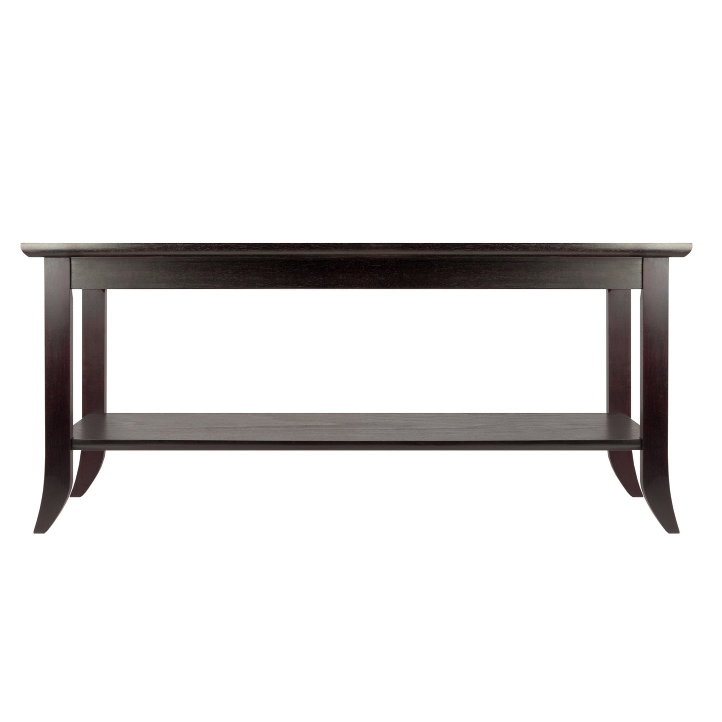 Genoa Rectangular Coffee Table with Glass top and Shelf