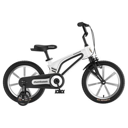 M-F800-16 inch Kids Bike for Girls and Boys, Magnesium Alloy Frame with Auxiliary Wheel, Kids Single Speed Cruiser Bike.