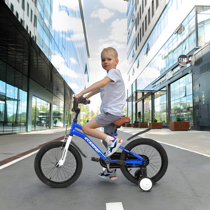 A16114 Kids Bike 16 inch for Boys & Girls with Training Wheels, Freestyle Kids' Bicycle with fender.