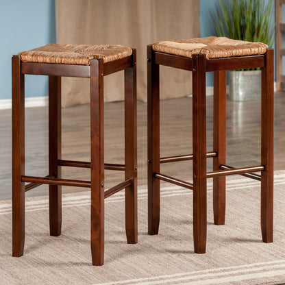 Kaden 2-PC Set Bar Stools Rush Seat