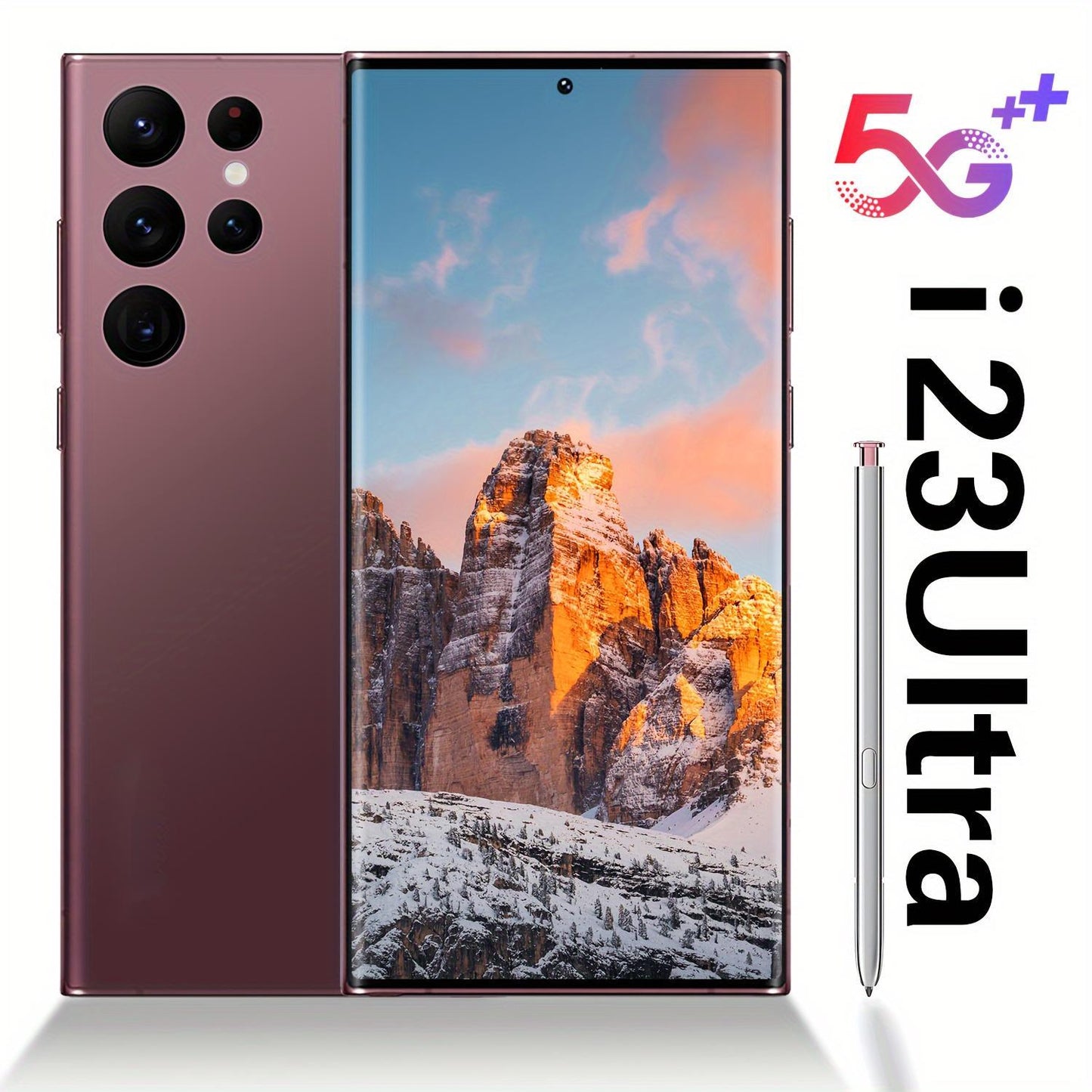 256GB Dual SIM I23 Ultra Android Phone - 7" Full HD Display, Built-In Pen, Unlocked For Worldwide Use - High-Performance Mobile With Advanced Camera And Long- Lasting Battery(Rose Pink)