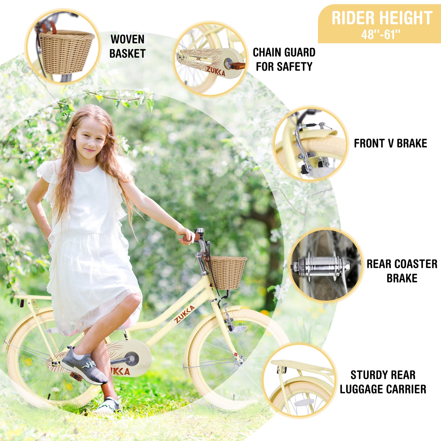 Multiple Colors,Girls Bike with Basket for 7-10 Years Old Kids,20 inch wheel ,No Training Wheels Included