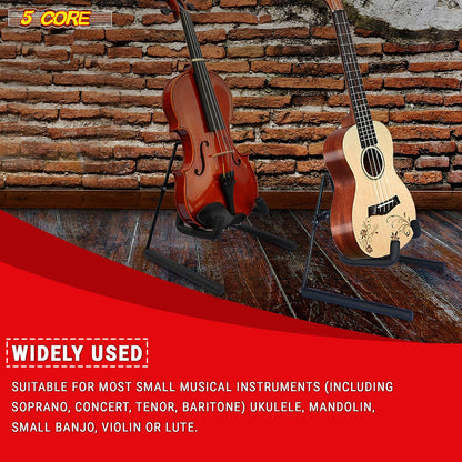 5 Core Ukulele Stand Floor Heavy Duty Violin Mandolin Banjo Mandolin Support Padded Arms Foldable Mini Uke Guitar Stands - GSS UKU