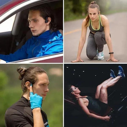 Bone Conduction Headphones Waterproof Open Ear Wireless Earbuds Bluetooth Long Playtime Sports Headset With Mic Sweatproof Premium Sound Air Conduction Earphones For Running Sports Swimming