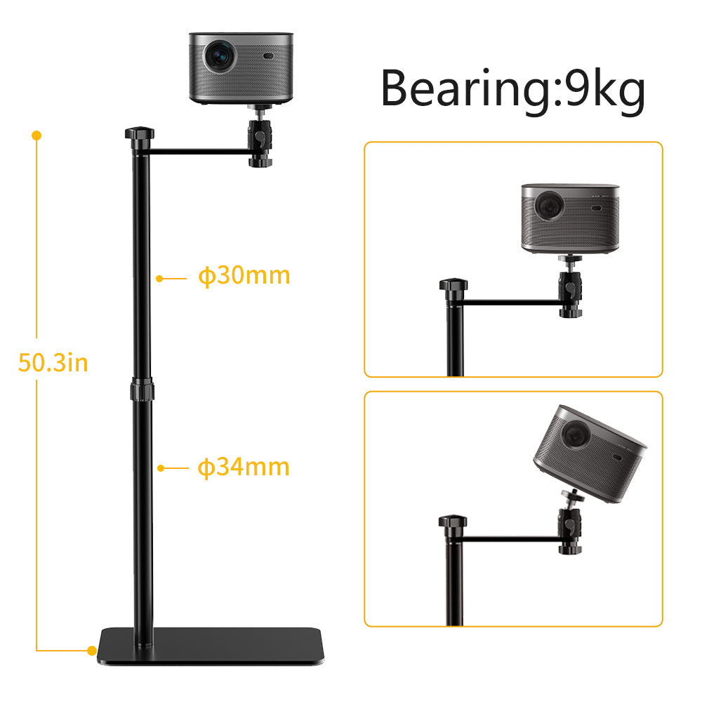 Video Projector Tripod Floor Projector Support Stand Metal Holder Adjustable 360 Rotating for Home Film Projector Bracket