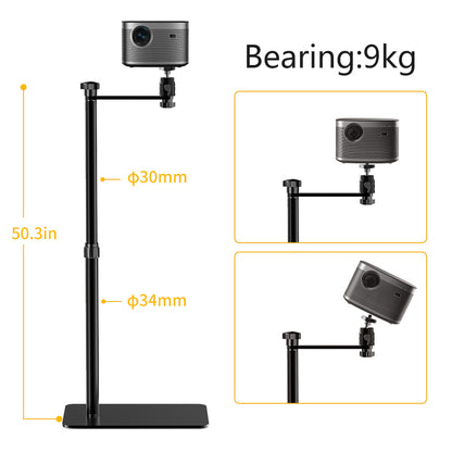 Video Projector Tripod Floor Projector Support Stand Metal Holder Adjustable 360 Rotating for Home Film Projector Bracket