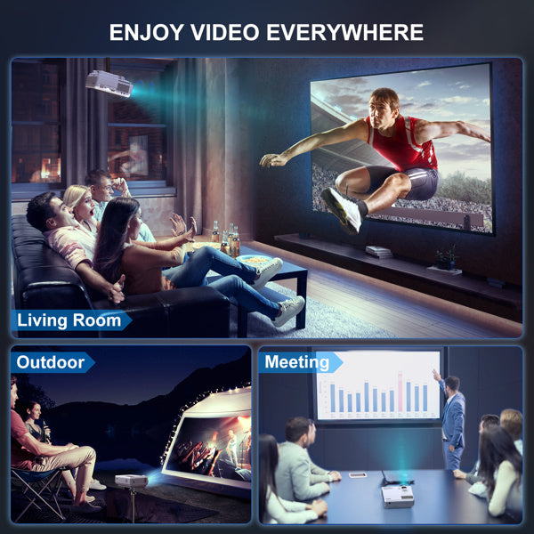 Projector with WiFi and Bluetooth,5G WiFi 9000L Native 1080P Video Projector, FUDONI Portable Movie Projector,Compatible with TV Stick, Smartphone, Tablet, PC,HDMI,VGA,USB,AV (Shipment from FBA)