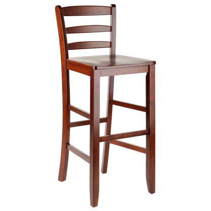 Benjamin 2-PC Ladder Back 30" Bar Stool Set Antique Walnut