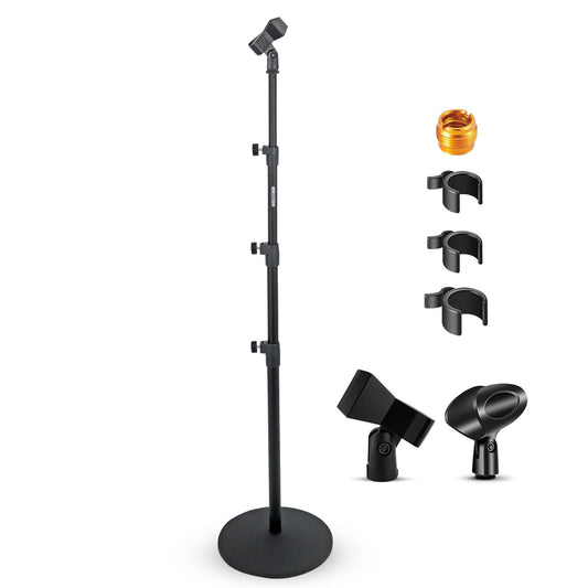 5Core Mic Stand Floor Adjustable Universal Heavy Duty Microphone Stands Round Base Soporte De micrófono - MS RBL 3T