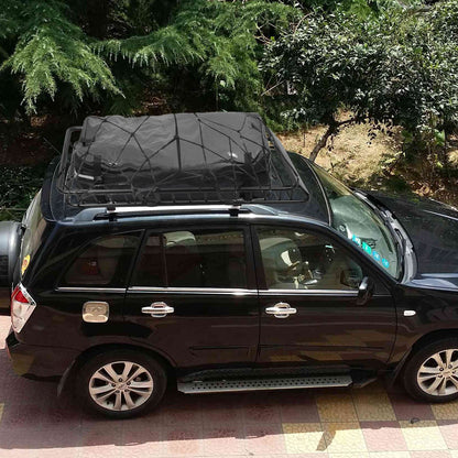 63x39x6.3in Universal Roof Rack Cargo Carrier Car Top Luggage Holder Basket with Hook Strap Elastic Net