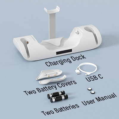 Upgraded Charging Dock with LED Light for Oculus Quest 2,Charging Station with 2 Rechargeable Batteries for Meta Oculus Quest 2 Accessories,Headset Display Stand and Controller Mount,Magnetic Cable