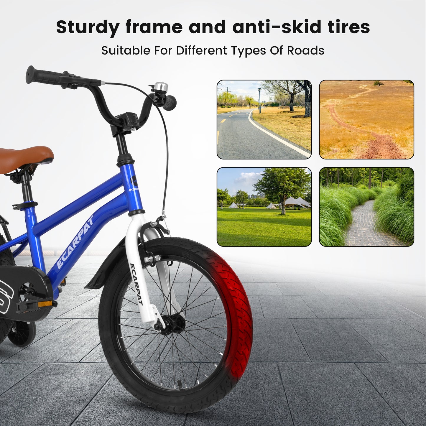 A16114 Kids Bike 16 inch for Boys & Girls with Training Wheels, Freestyle Kids' Bicycle with fender.