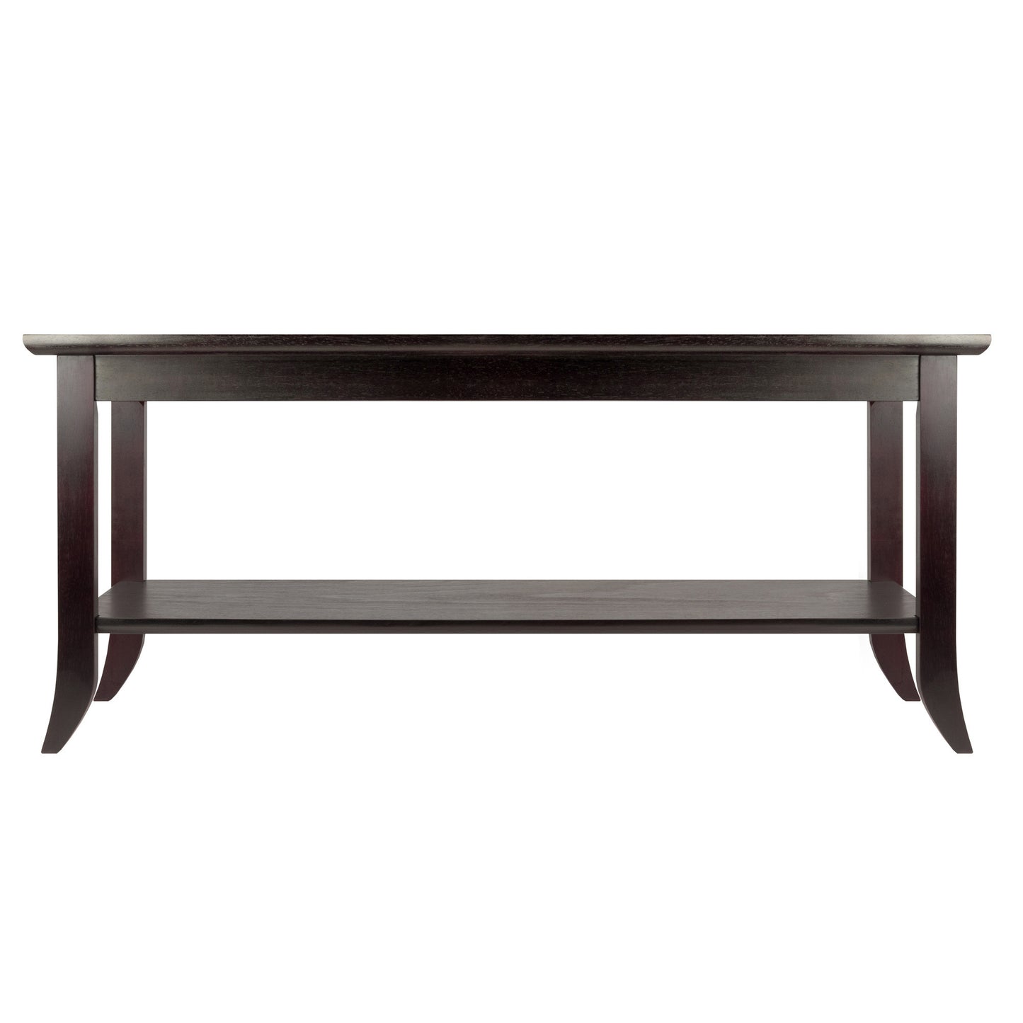 Genoa Rectangular Coffee Table with Glass top and Shelf