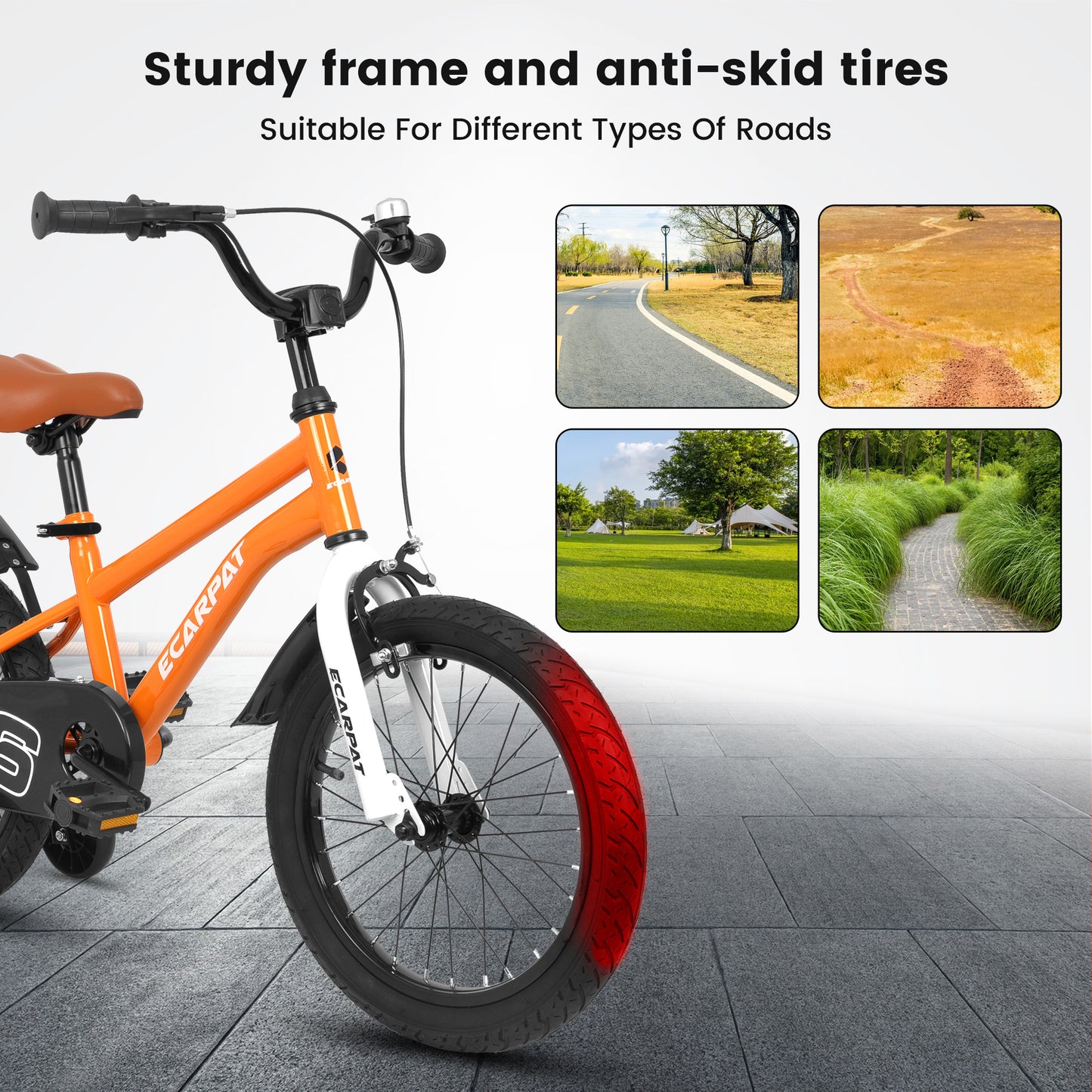 A16114 Kids Bike 16 inch for Boys & Girls with Training Wheels, Freestyle Kids' Bicycle with fender.