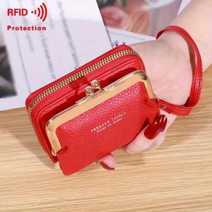 Cute change purse with coin purse card holder for women teen girls,with zipper clasp,